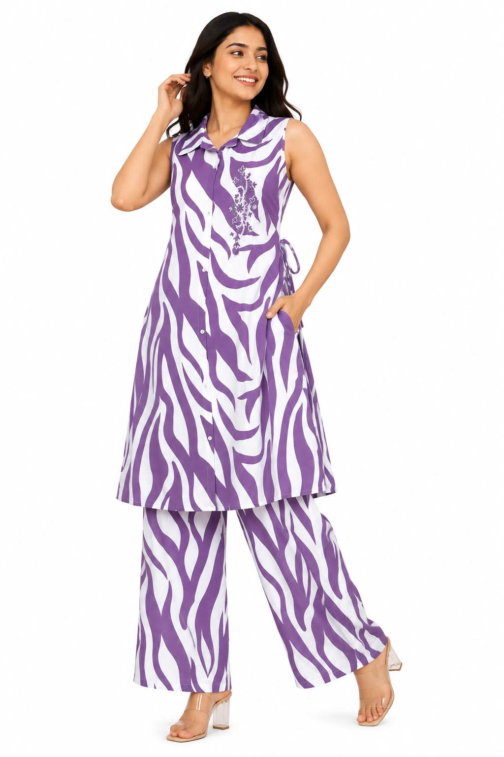 Purple & White Coord Set