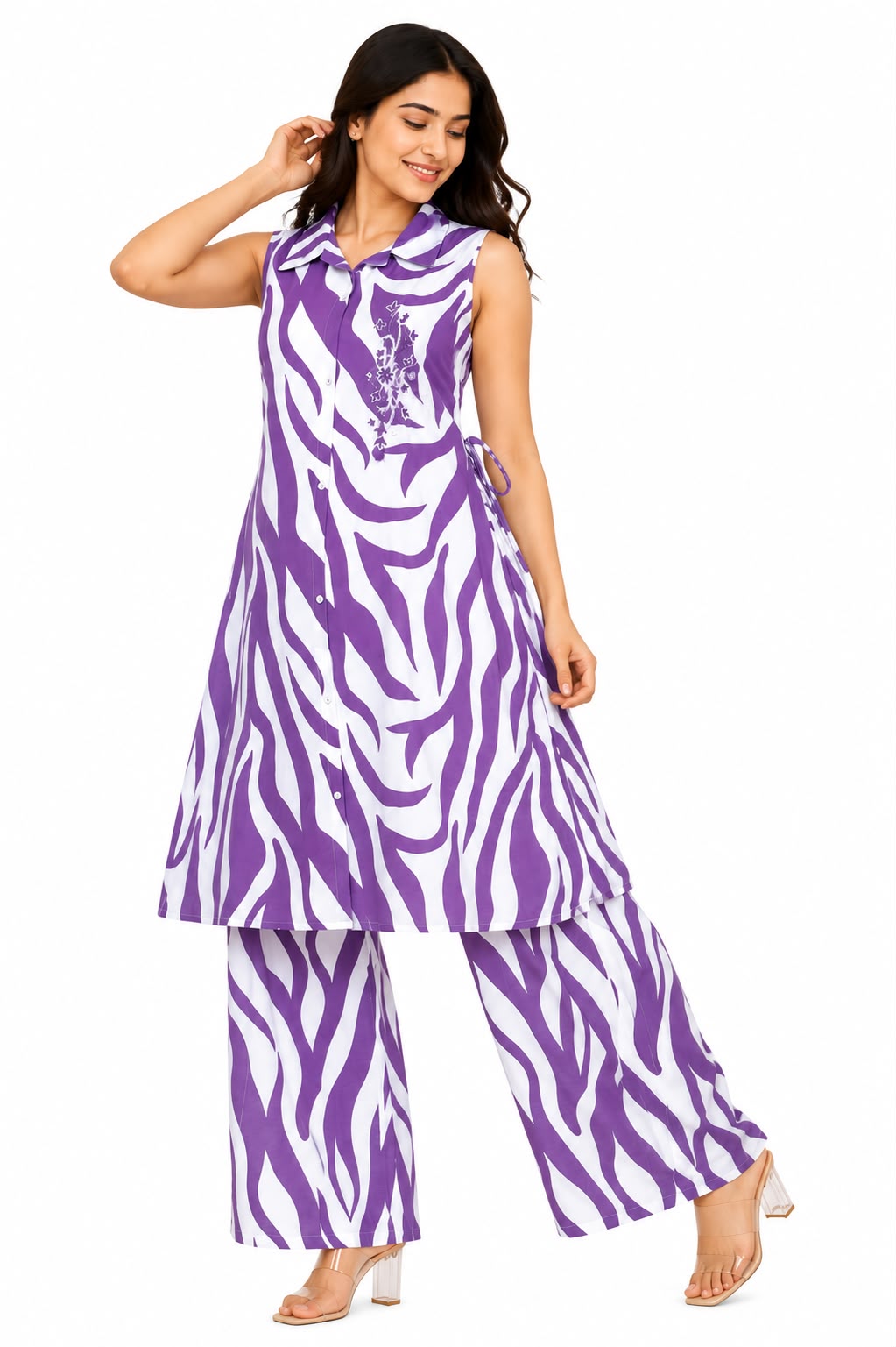 Purple & White Coord Set