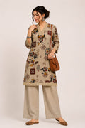 Women's Beige Batik Print Coord Set