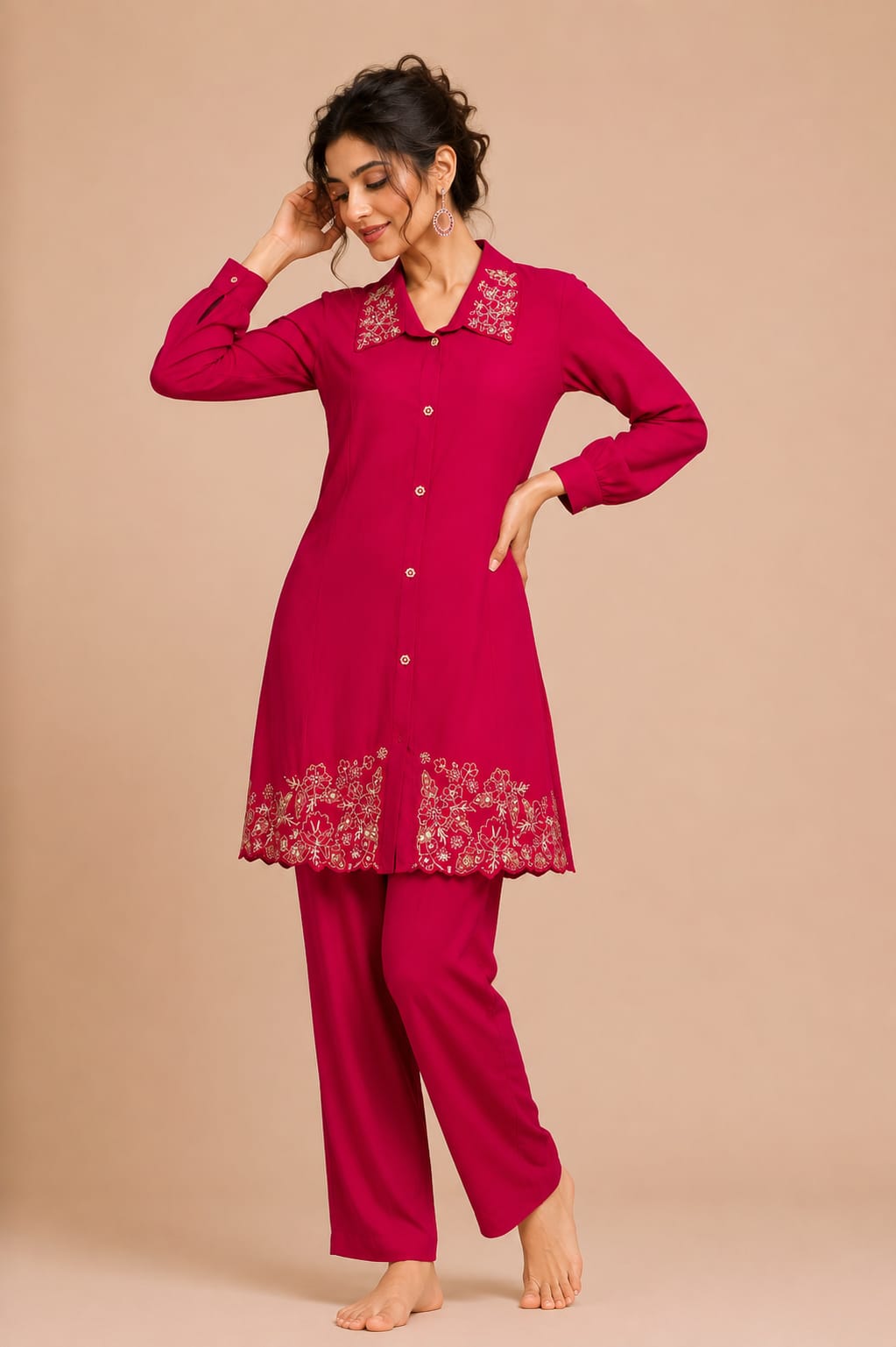 Stylish Women's Red Co-Ord Set