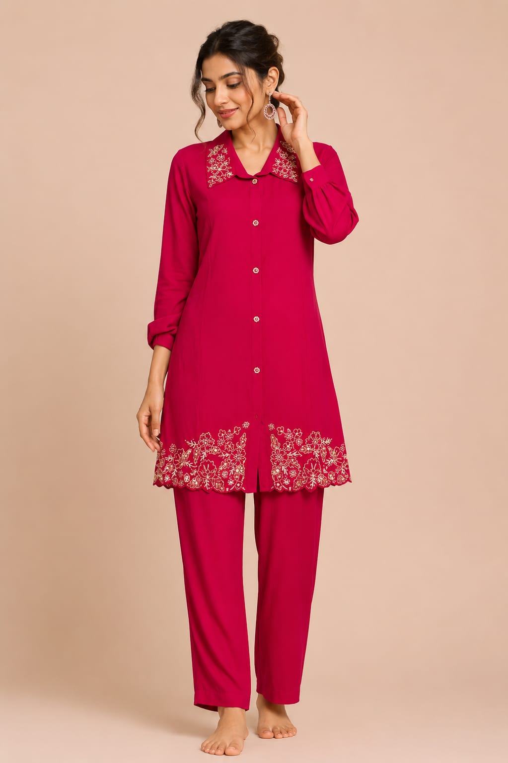 Stylish Women's Red Co-Ord Set