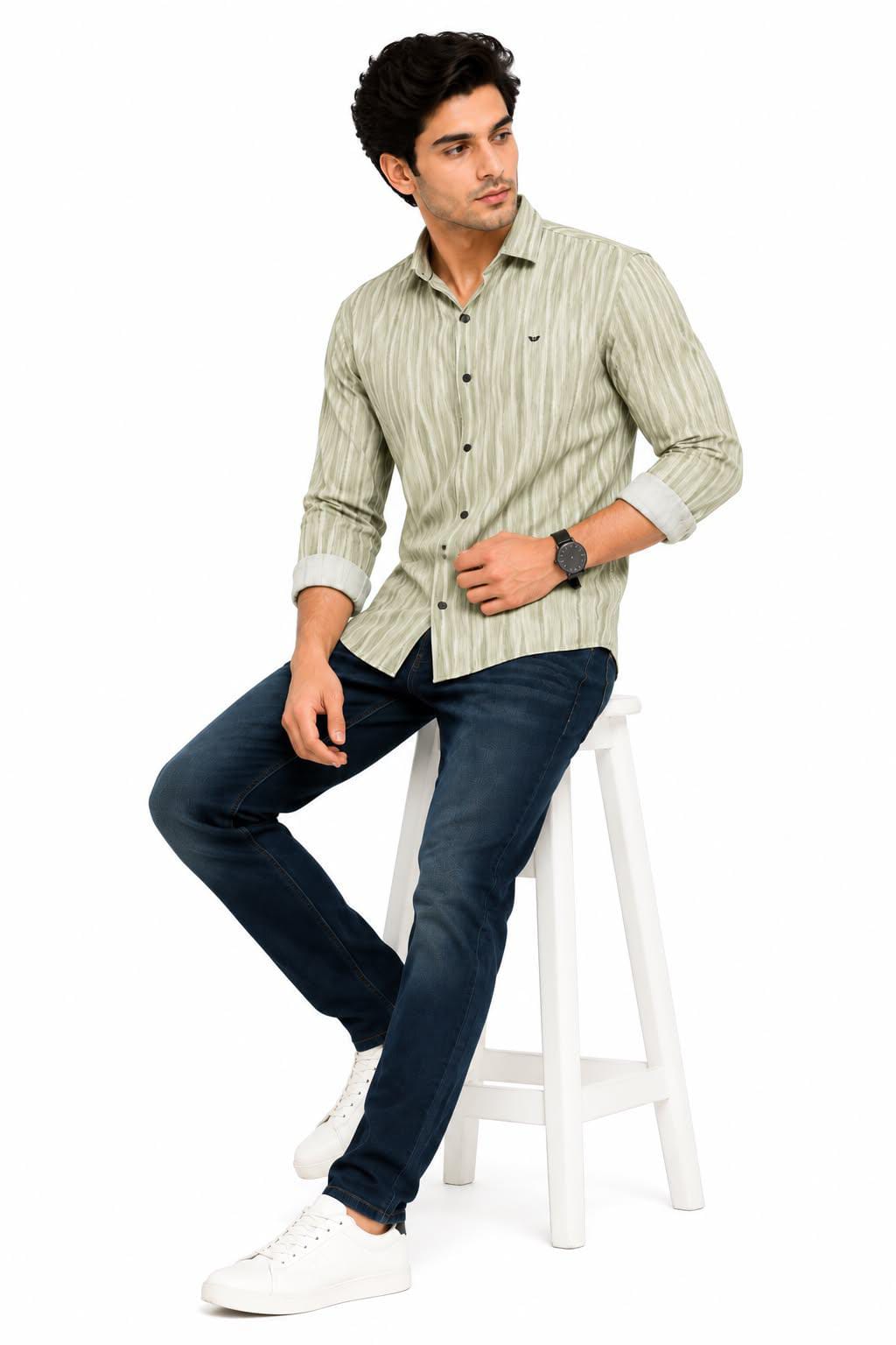 Men's Cotton Striped Casual Shirt