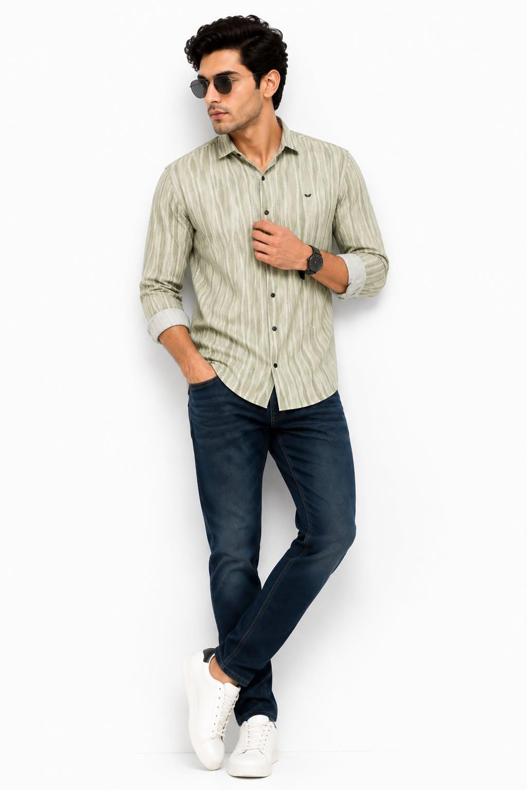 Men's Cotton Striped Casual Shirt