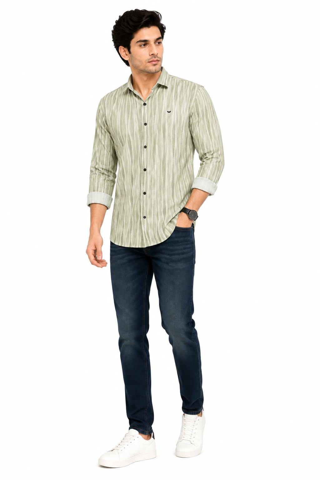 Men's Cotton Striped Casual Shirt