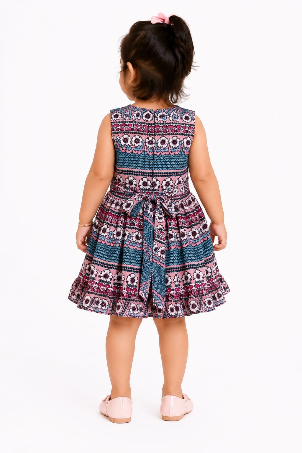 Girls' Soft Printed Flare Party Wear Dress