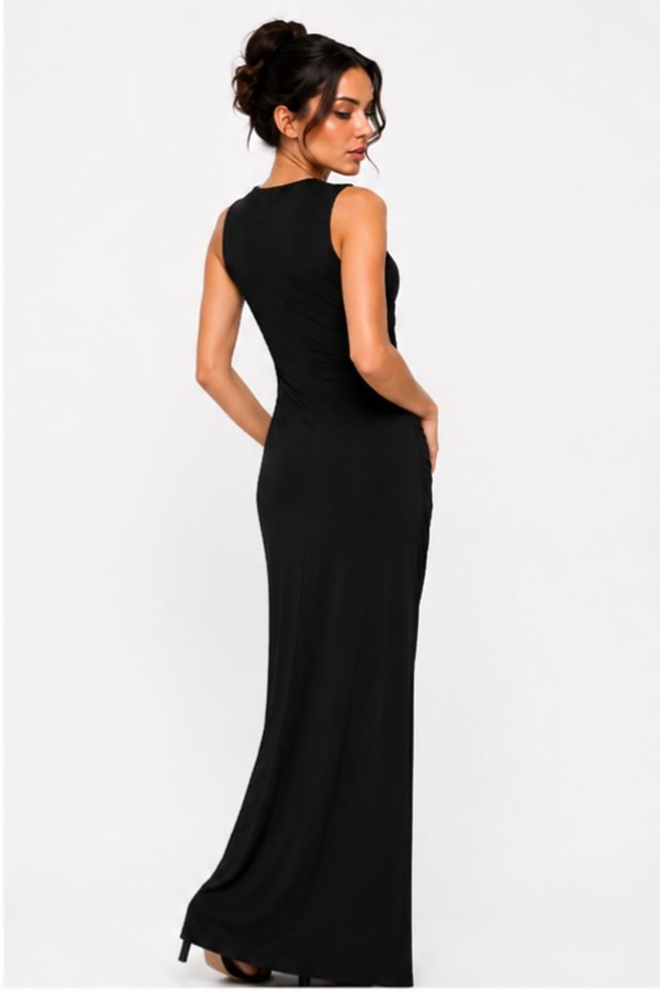 Women's Black Soft Draped Dress