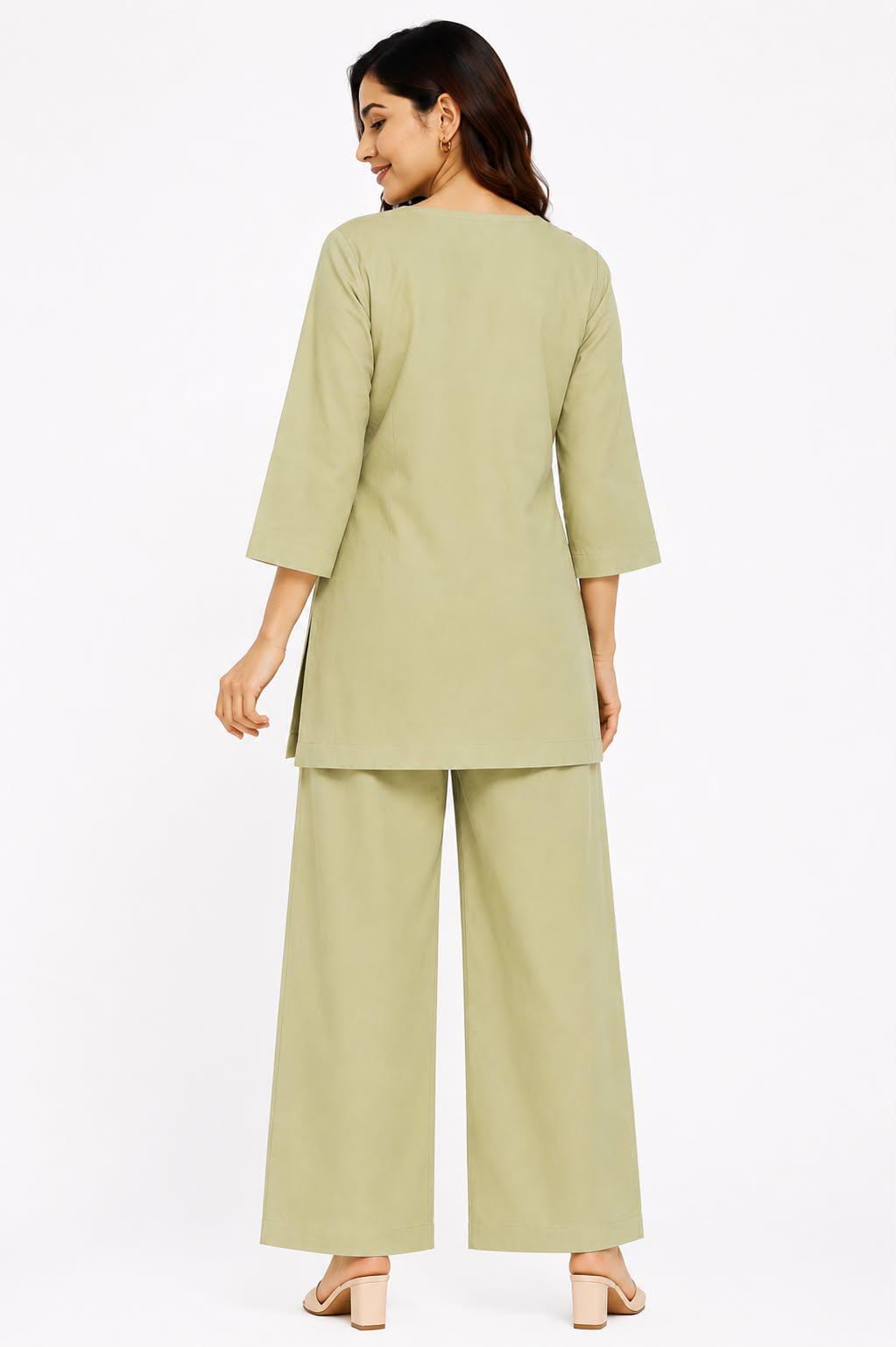 Green Printed Co-ord Set for Women