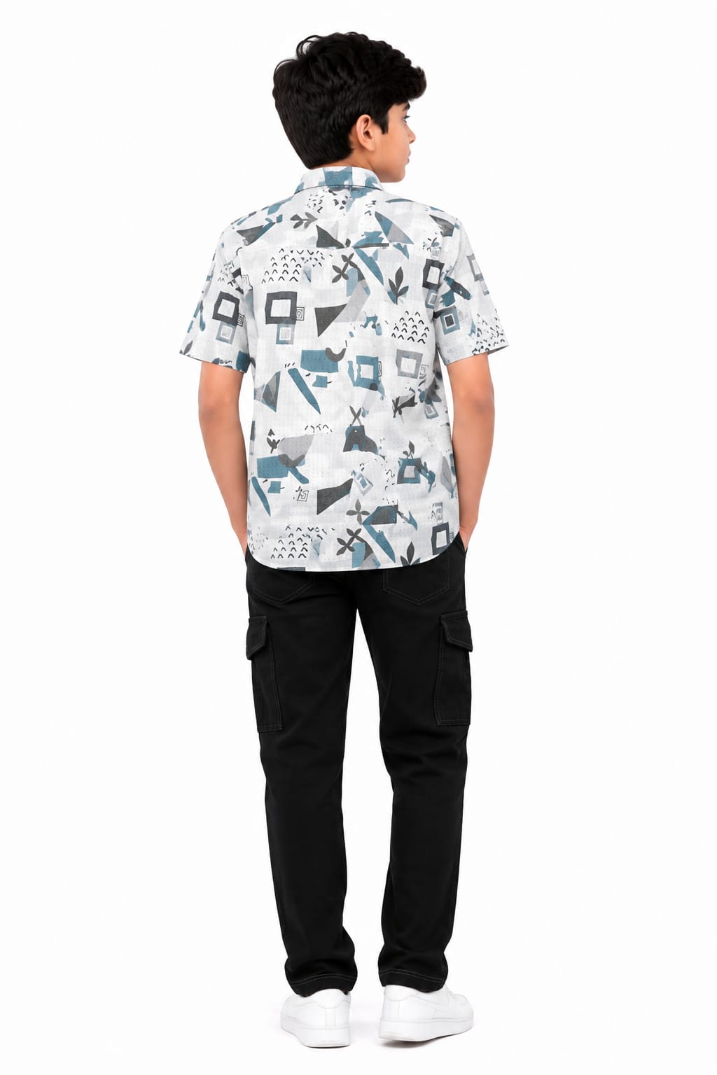 Boys Printed Blue Shirt