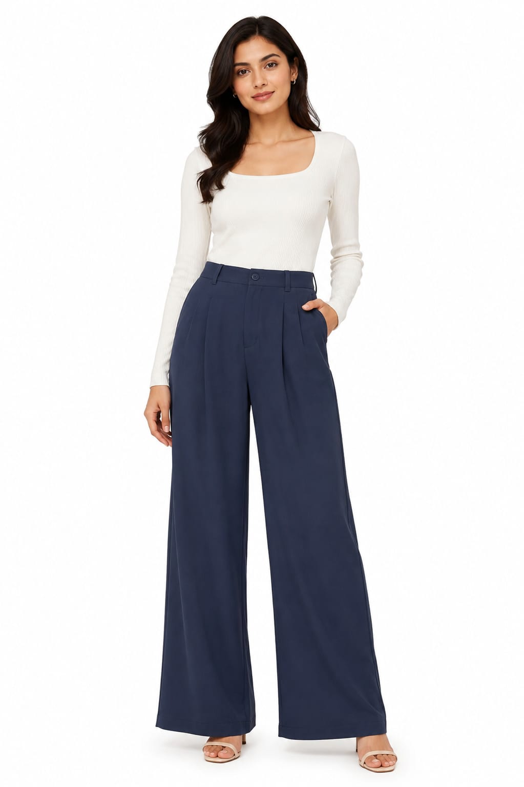 Women's navy Korean Pants