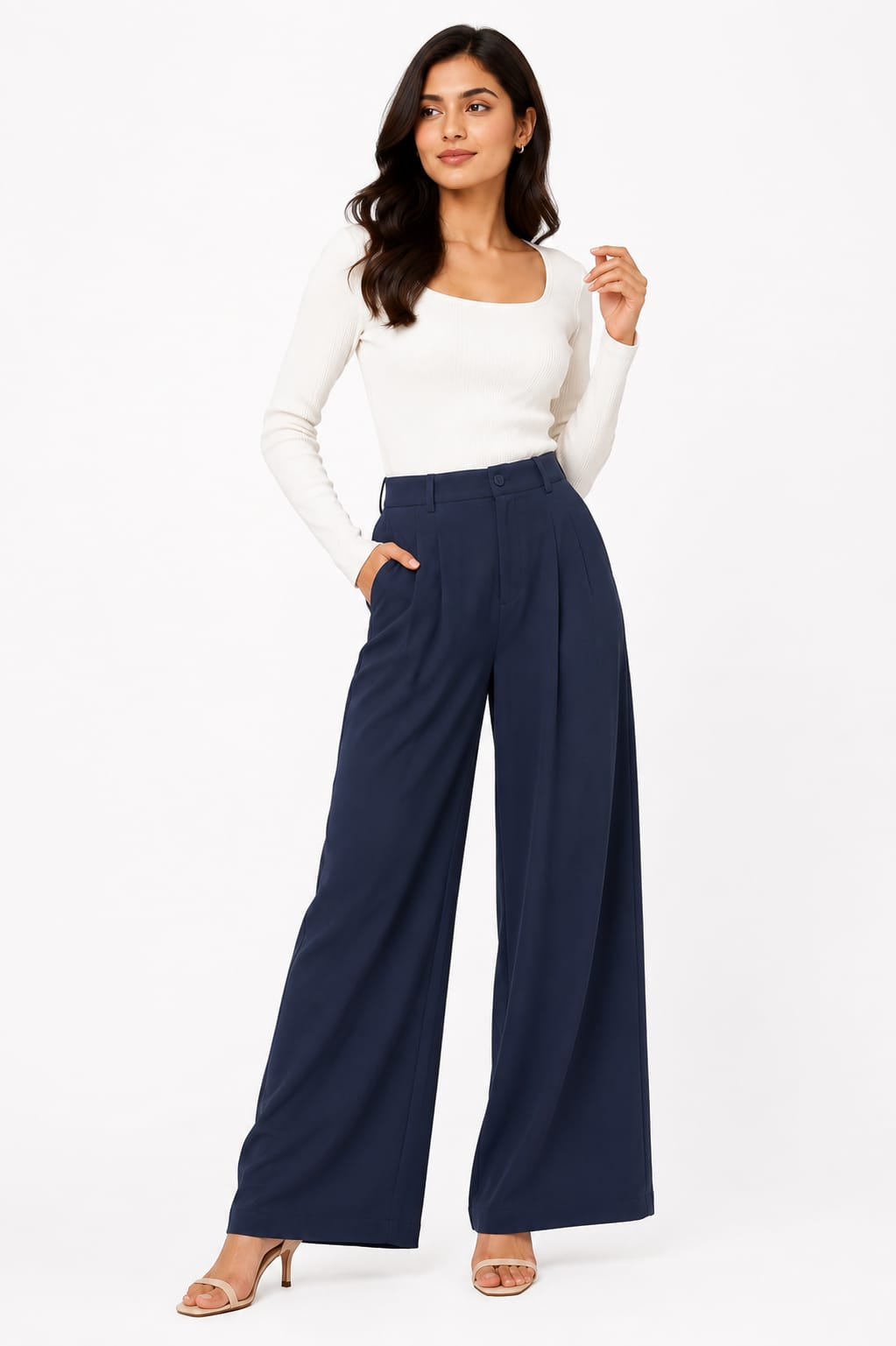 Women's navy Korean Pants