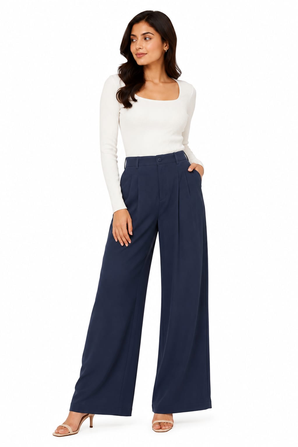 Women's navy Korean Pants