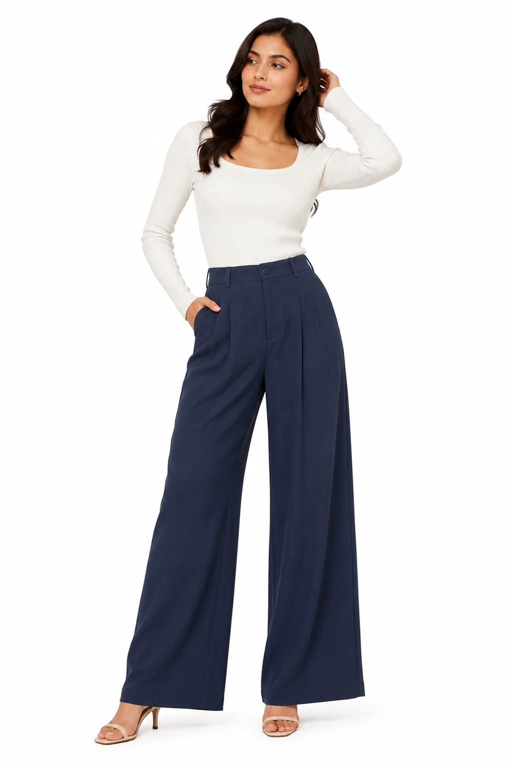 Women's navy Korean Pants