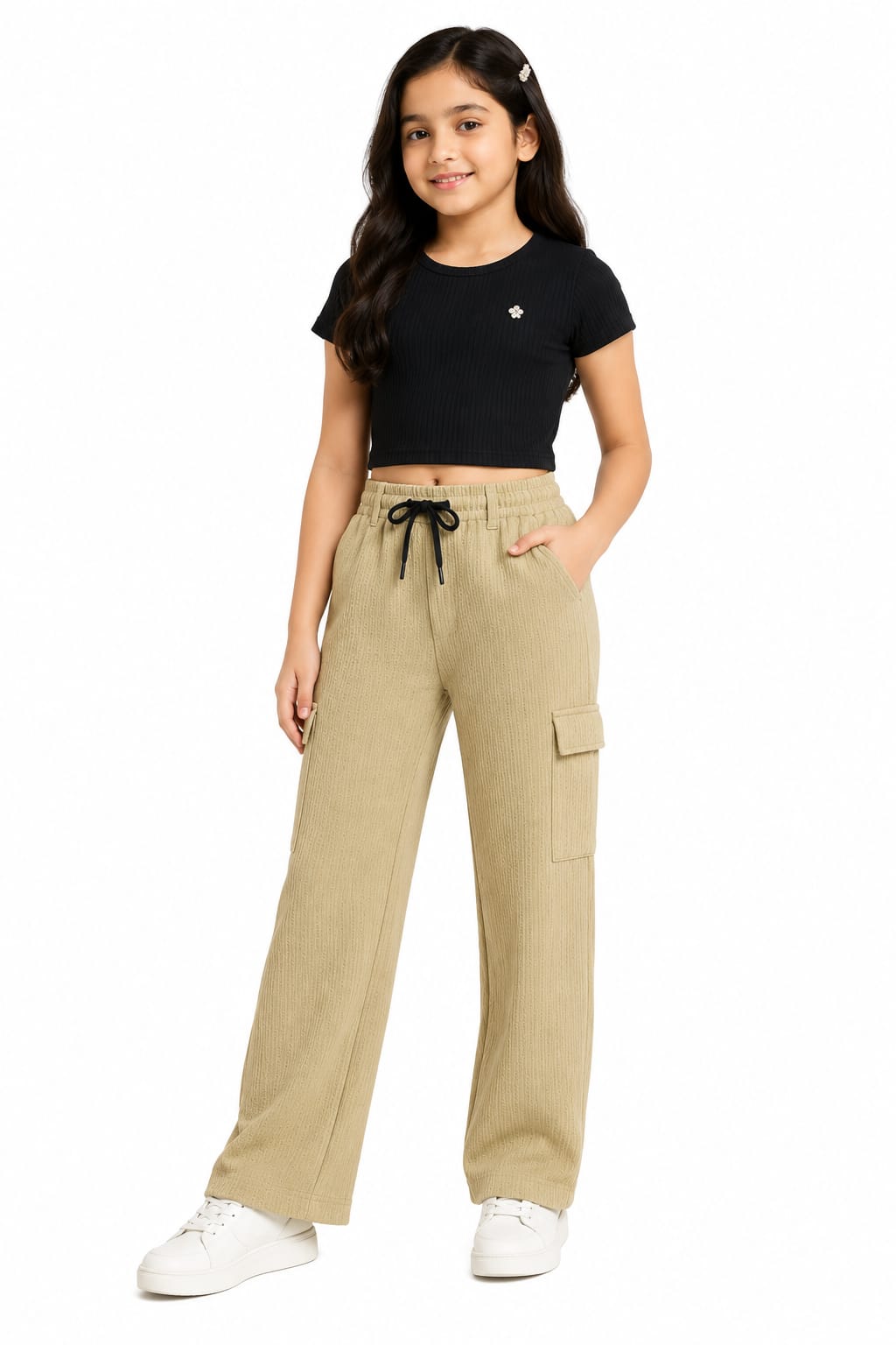 Kids beige Korean Pants