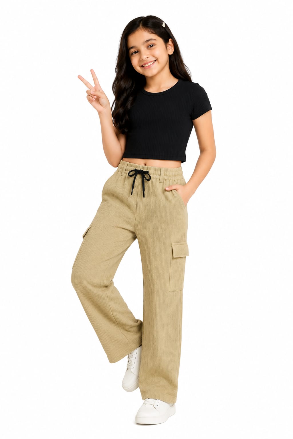 Kids beige Korean Pants