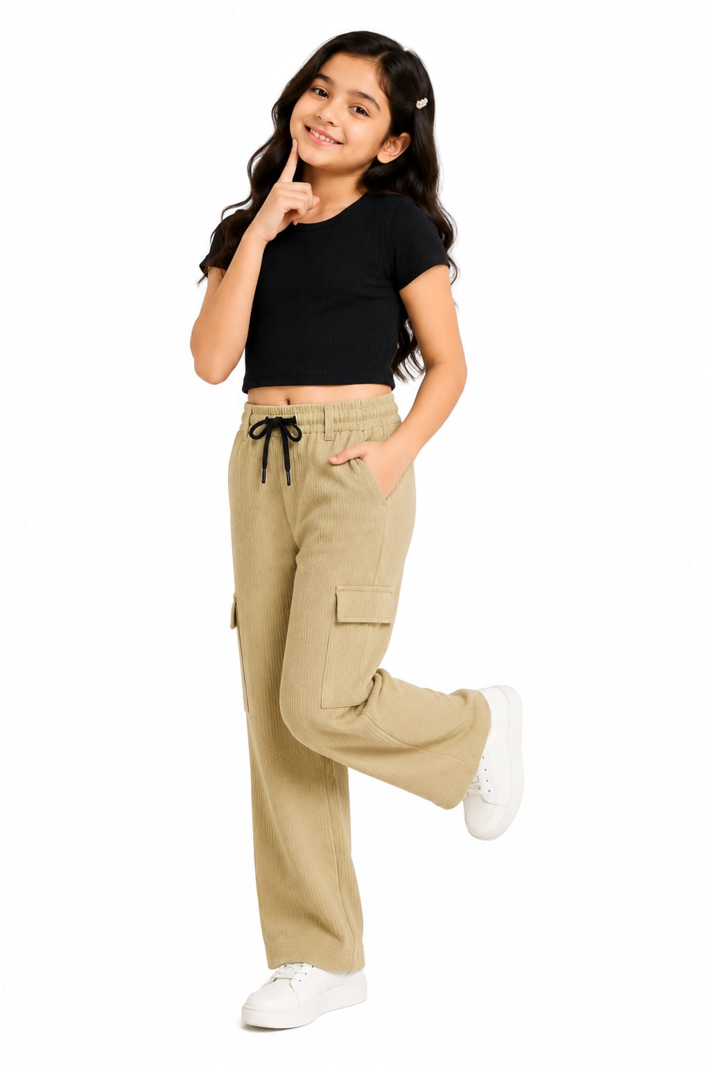 Kids beige Korean Pants